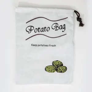 Potato Bundle Bag Onion Fresh Storage Hanging Bag, Fruit Vegetable Storage Canvas Bag, Reusable Fabric Organizer Pouch, Multifunctional Storage Bag
