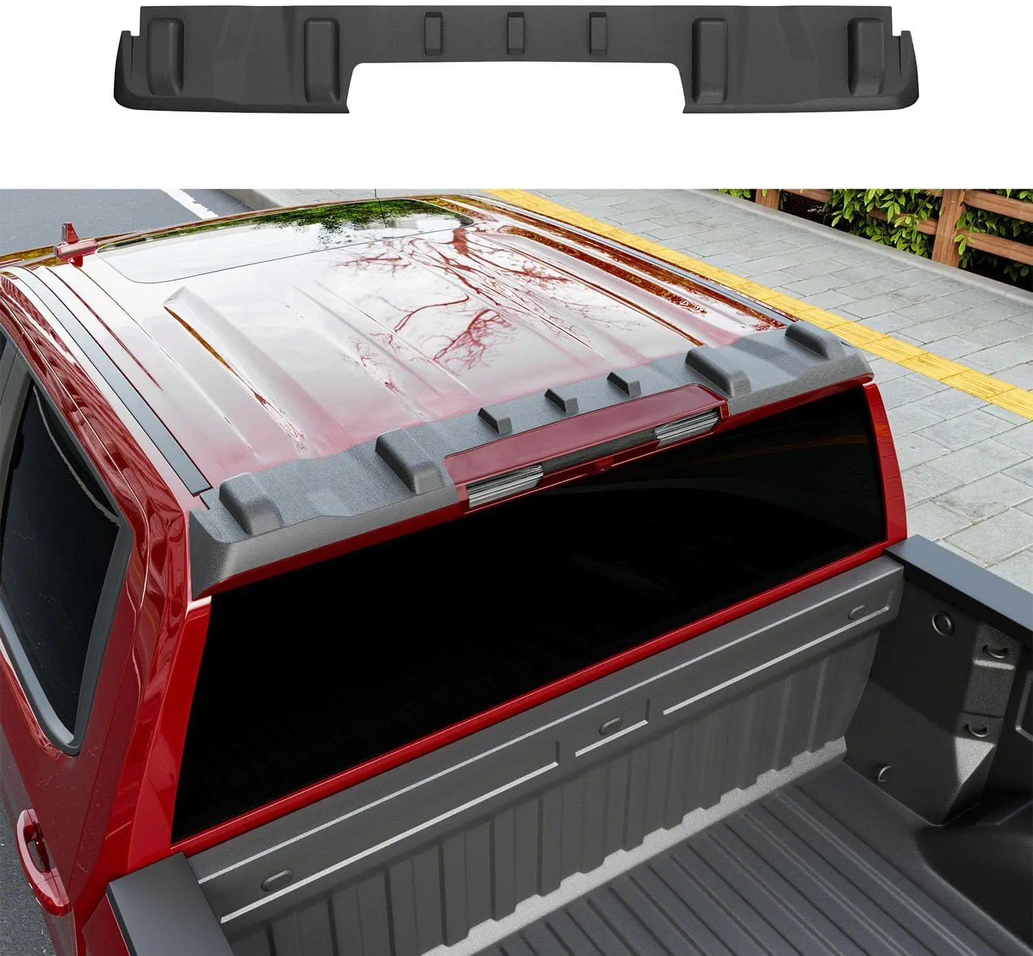 [Fits 19-25 Silverado 1500] Rear Roof Protector Compatible with 2019-2025 Chevy Silverado 1500 ZR2 Truck Cab Roof Protector Replacement for 2019-2025 Chevy Silverado 1500 Accessories