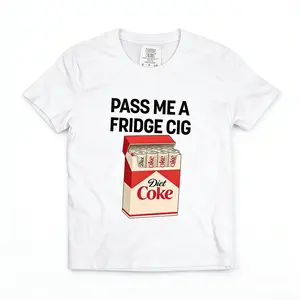Pass Me A Fridge Cig Comfort Colors T-Shirt , a retro soda humor tee with quirky caffeine addict vibes,  fun casual wear daily.