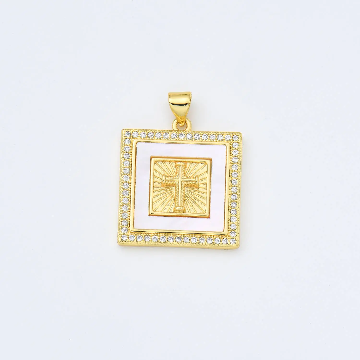Large Square Cross Charm