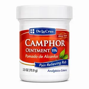 De La Cruz Camphor Ointment 11% Pain Relieving Rub – Fast Relief for Muscle & Joint Pain, Backaches, Itching – 2.5 oz Jar