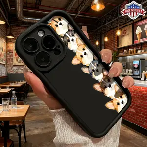 Cute Cartoon Corgi Dog Pattern Case for iPhone 17 16 15 14 Pro Max 13 12 11 XR XS Plus Slim Shockproof Anti Drop Protective Durable TPU Cover