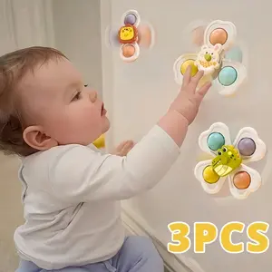 Teenager Suction Cup Spinning Bath Toy, 3pcs/set Montessori Sensory Educational Toy for Infants, Perfect Gift for Newborns & Toddlers