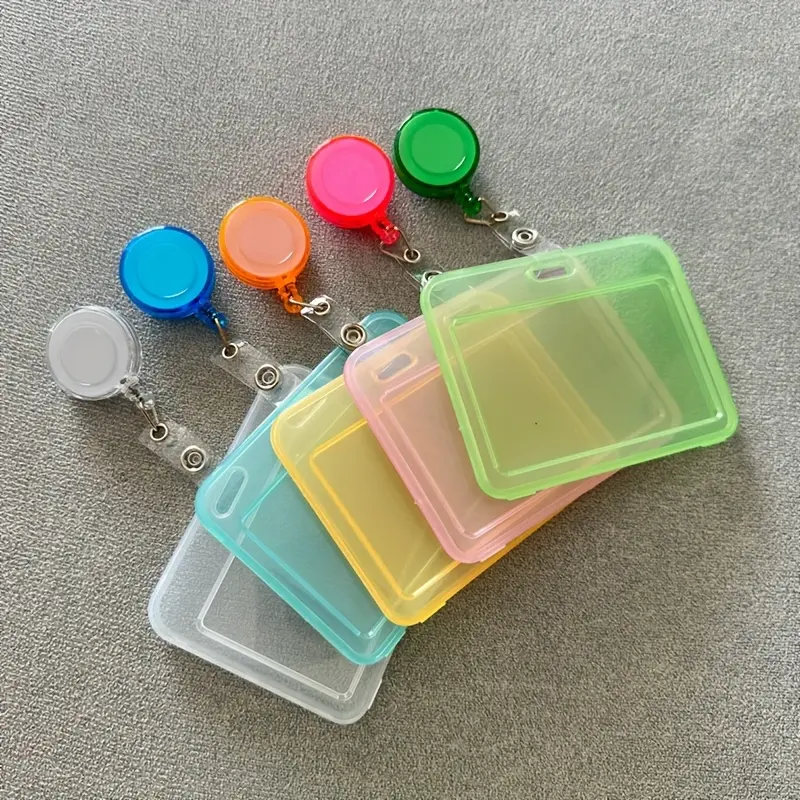 1 set of multi-color transparent flip ID card holder, Removable Cardholder,  plastic protective case, suitable for bus cards, meal cards, ID badges,  small cards, and office supplies - TikTok Shop