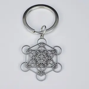 Metatron's Cube Keychain - Silver