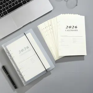 2026 English Loose Leaf Notebook, 180 Pages 360 Sheets, 365 Day Planner Refill, A5 Size Portable Writing Journal, School Office Note-Taking, Stationery Office Supplies