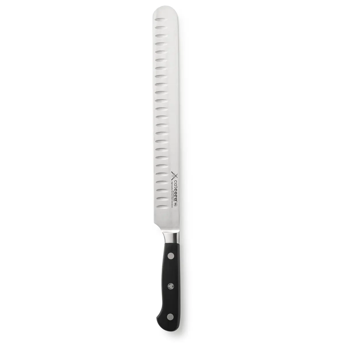 CatCora Forged Granton Roast Slicer Knife, Professional 10-Inch German Steel Blade For Slicing Meat Without Sticking, Ergonomic Triple-Rivet Handle, NSF-Certified Kitchen Knife
