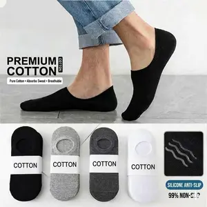 [10 Pairs Value Pack] Men's No Show Socks, Premium Cotton Non-Slip Invisible Liner Socks with Silicone Heel Grip, Breathable Low Cut Hidden Socks for Sneakers & Loafers, Stays in Place All Day, Single Color Bulk Set