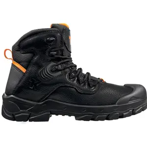 Men's Lightweight Composite Toe Work Boots - Genuine Leather, ASTM F2413, EH 18KV, Non-Slip Puncture Proof Safety Boots for All-Day Comfort