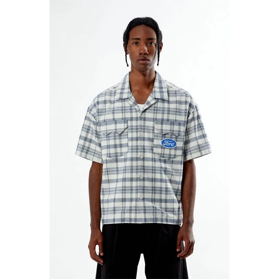 FORD Men's Western Button Front Camp Shirt
