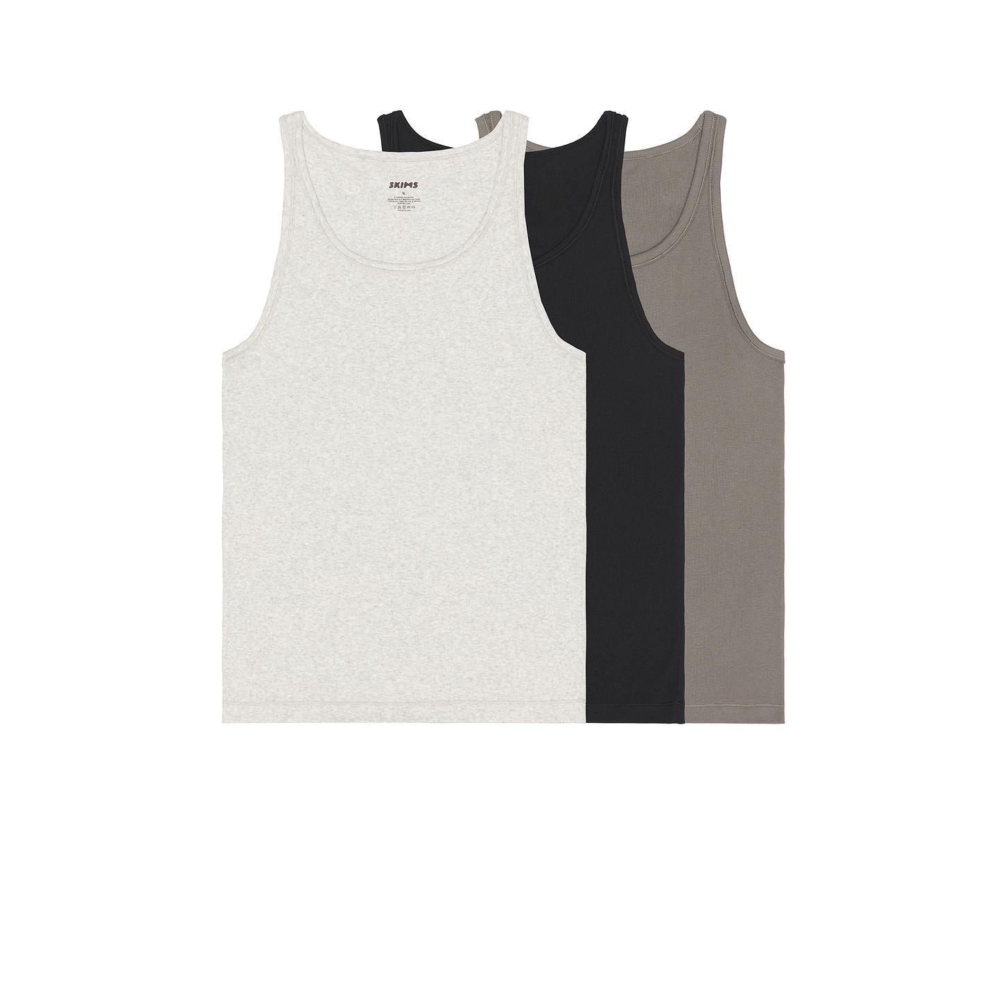 SKIMS Cotton Rib Tank 3-Pack in Onyx