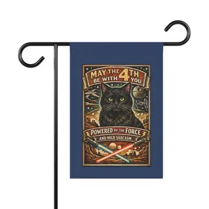 May the 4th Be With You Cat Garden Flag | House Banner