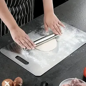 3/1 Piece Stainless Steel Cutting Board Set, Durable and Easy to Clean, Space-Saving Design, Non-Slip Reusable Kitchen Essential, Chopping Board, Metal Chopping Boards