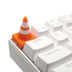 Orange and White Traffic Cone Keycap Mx Compatible for Mechanical Keyboard