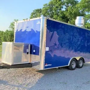 8.5x16 Equipped Mobile Food Trailer for Street Food Vending, Commercial Catering Events