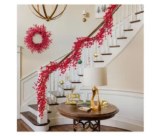 Glitzhome 6ft Christmas Red Berries Garland