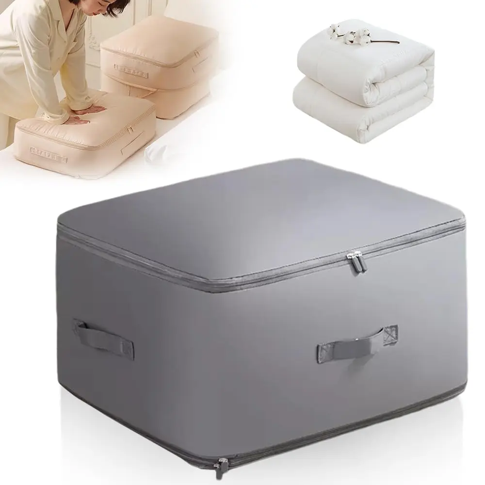 Large Grey Compression Storage Bag - 2024 New Ultra Space-Saving, Dustproof, Moisture-Proof Organizer for Comforters, Clothes | Room Organization Solution