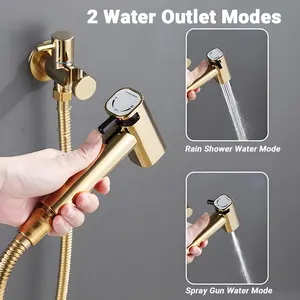 Multifunctional High Pressure Toilet Flush Gun Set with Stainless Steel Hose, 2 Adjustable Water Modes, Boosted Spray Head for Powerful Bathroom Cleaning, Ideal for Toilet Rim, Floor and Corner Hygiene Maintenance