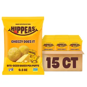Cheezy Cheddar Pops - Bite-Sized Baked Chickpea Puffs - Gluten Free Snacks, Made with Avocado Oil, Dairy Free, Vegan, Crunchy, Nutritious, Baked Plant Protein Snack, Non-GMO, Kosher