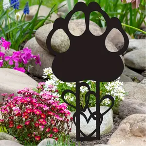 1pc Metal Memorial Grave Markers, Pet Memorial Stake, Dog Paw Claw Sympathy Grave Plaque Stake, Dog Cemetery, Outdoor Garden Stake Memorial Metal Grave Stake, Waterproof Garden Grave Decor