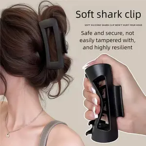 6 Large Soft Silicone Shark Hair Clips Set, Anti-Slip Shockproof Rubber Hair Pins, Durable Matte Hair Accessories for Men and Women, Claw Clips