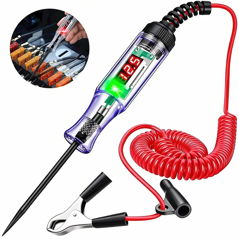 5V-90V Wide Range Digital Circuit Tester - Automotive Electrical Voltage Test Pen with Bidirectional Indicator &  Extended Spring Wire fathersdaygift Auto Ranging Voltmeter