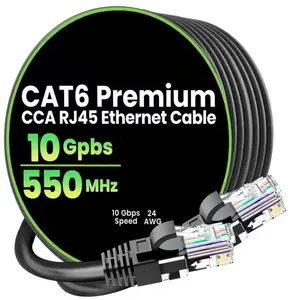Cat6 Ethernet Cable, 10gbps High-Speed Transmission, 550mhz Bandwidth, Stable Signal, Rj45 Compatible, Ideal for Home Office, Gaming, Networking