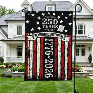 USA 250th Anniversary Garden Flag 1776–2026, Double Sided Waterproof Patriotic Eagle Torch Flag, Outdoor Yard & Porch Decor, Christian Patriotic Memorial Banner for Independence Day Celebration, Home Garden Decoration