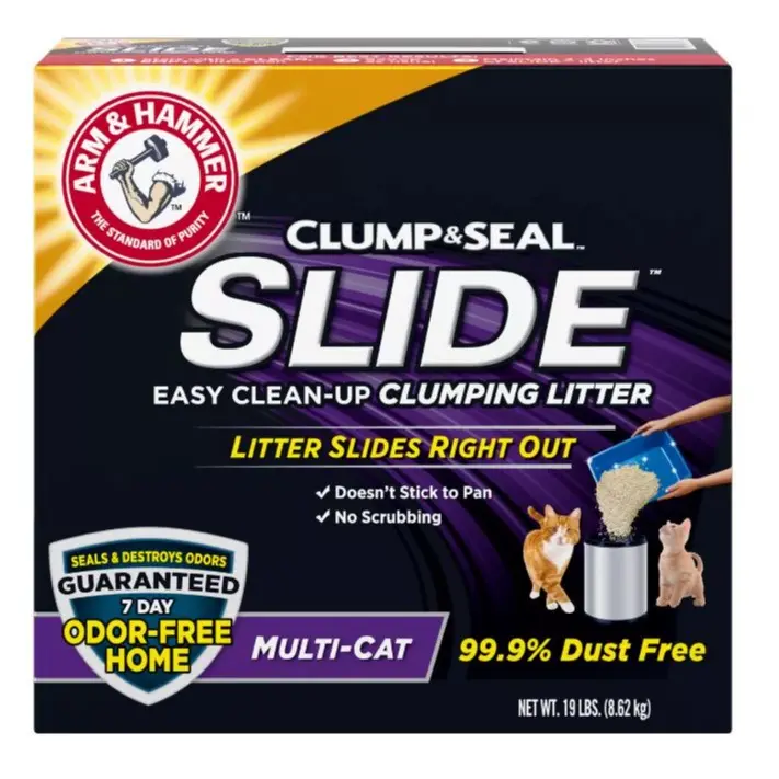 Arm & Hammer Clump & Seal Slide Clumping Multi-Cat Clay Cat Litter - Low Dust