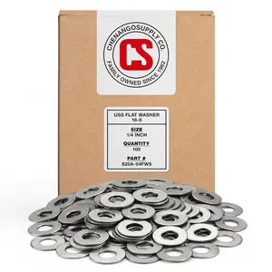 1/4 Stainless Steel Flat Washers - 304 Stainless, 100,000-125,000 PSI Tensile, 85 Rockwell B Hardness, -Resistant Flat Washers, 100 count (1/4 Flat Washer)