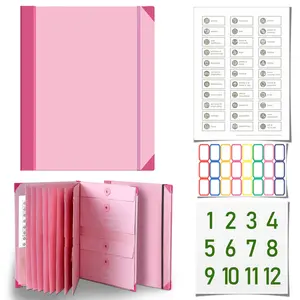 Accordion File Organizer Manila Pocket Document Folder for Passports, Birth Certificates & Important Papers, Office & Home Storage，Pastel Color File Storage Folder