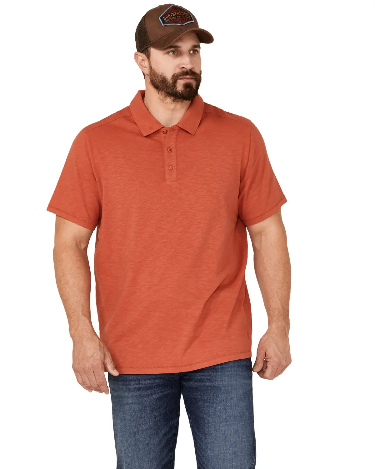 Brothers And Sons Men's Men'S Slub Polo Shirt - Bassp22k04-Cherry