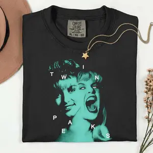 Laura Palmer Twin T-Shirt, Retro Peaks TV Show Grunge Graphic Tee - scs17407
