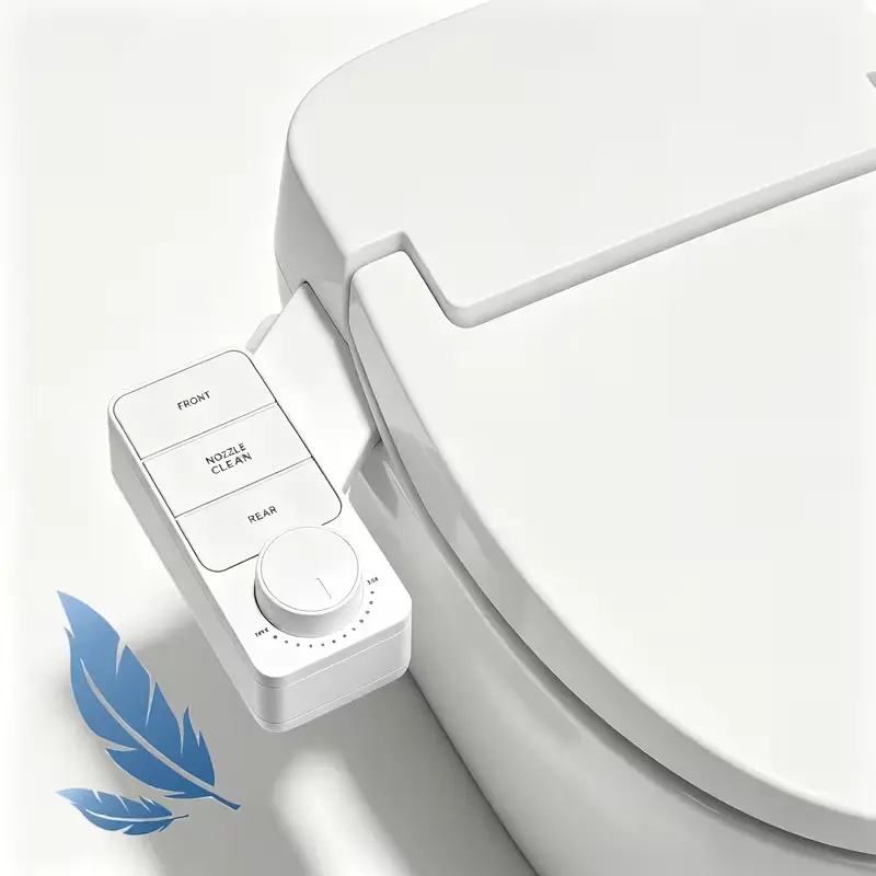 Bidet Toilet Attachment, Dual Nozzle Fresh Water Sprayer for Toilet, Adjustable Water Pressure Bidet Seat Attachment with Self Cleaning Nozzle, Easy Install Bathroom Hygiene Accessory