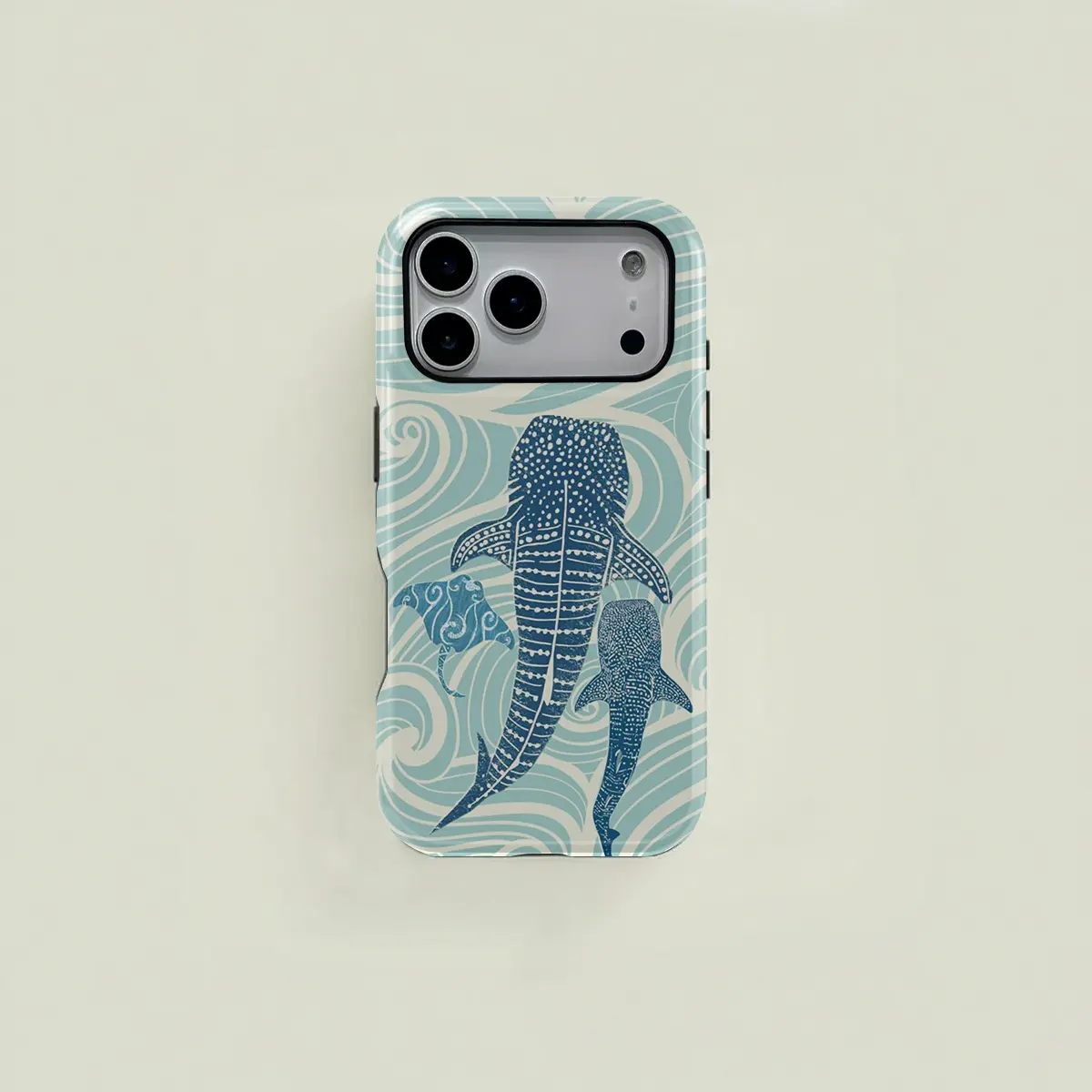 1-Piece Dual-Layer Protective Case with Ocean Whale & Wave Pattern — Robust 2-in-1 Case for iPhone 17, 16, 15 Pro, 14, 13, 12, 11 Pro Max; 14 Plus, 15 Plus, 16 Plus, 17 Plus; and Galaxy S25, S24, S23 — Simple & Stylish Protective Cover