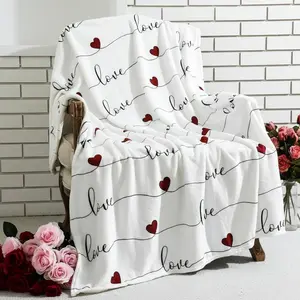 Valentine's Day Throw Blanket Ultra Soft Fleece for Bed & Couch Cozy Holiday Theme Warm Winter Decoration Gift for Her & Him Love Gift with Heavenly Mother Illustration