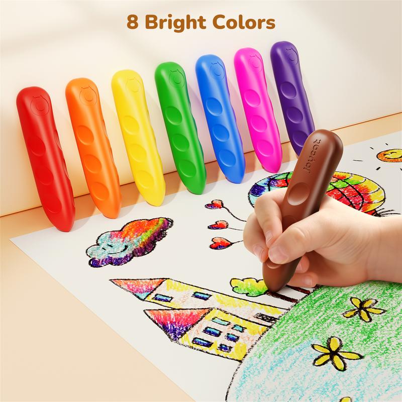 JoyCat 8/16/30 Pcs Jumbo Crayons for Kids, Art Supplies, Large, Safety, Non-Toxic, Fun, Washable, Colorful Crayons for Coloring Painting School Home