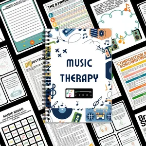 Music Therapy Notebook for Emotional Release, Guided Writing Sections, Stress Relief Journal, Mental Health Support Tool, Evening Emo Diary, Personal Reflection