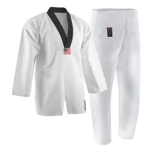 ProForce Gladiator 7 oz TKD Uniform white with black V-neck