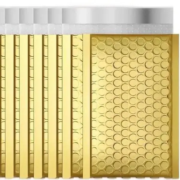 Gold 8 Inch Bubble Mailer - Circular Design Black Color Non Returnable Ideal for Efficient Packing and Handling Packaging Solution