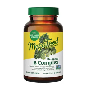 MegaFood Balanced B Complex Supplement for Overall Wellbeing, Includes Methyl Folate & Methyl B12 Blueberry Lutein Ester Dietary