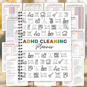 Children's cleaning habits develop coloring books, fun housework clocks in graffiti books, early education exercise books to cultivate concentration and responsibility, Cleaning Schedule, Visual Learning Tools