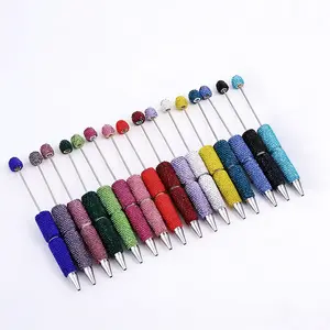 7pcs Glitter solid Beadable Pens,A set of 7 mixed colors, Full Rhinestone Fancy Pens Ballpoint Pens Tween girls Gifts Trendy Stuff handmade pen diy bead ball pen