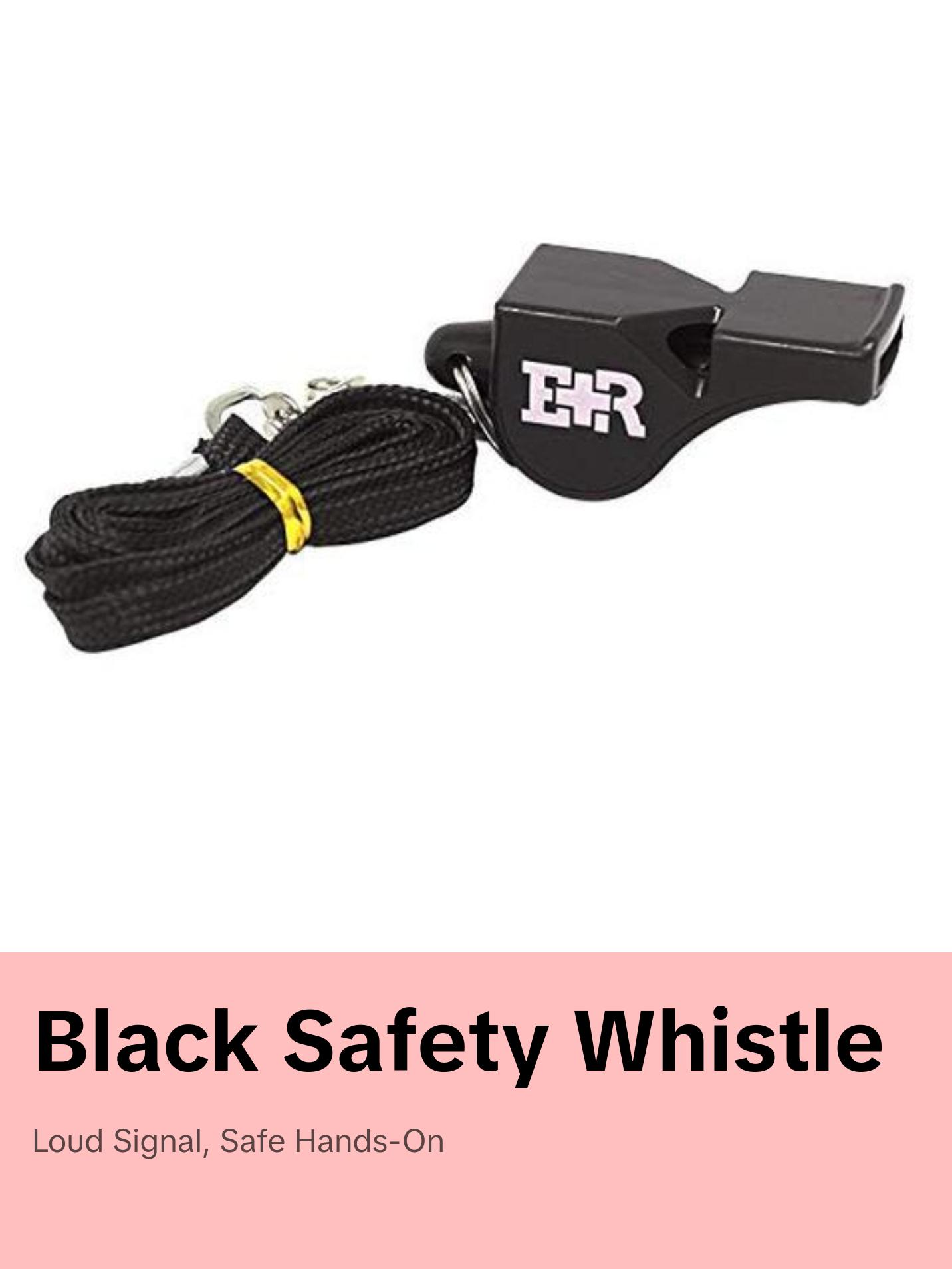 Safety Whistle with Lanyard – Black