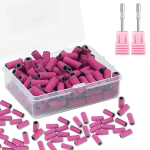 100 count 3mm Professional Small Sanding Bands & 2 count Small Mandrel Bit Set for  Drill,240# Upgrade Design 3mm  File for Manicures and Pedicure with Stainless Steel Shaft
