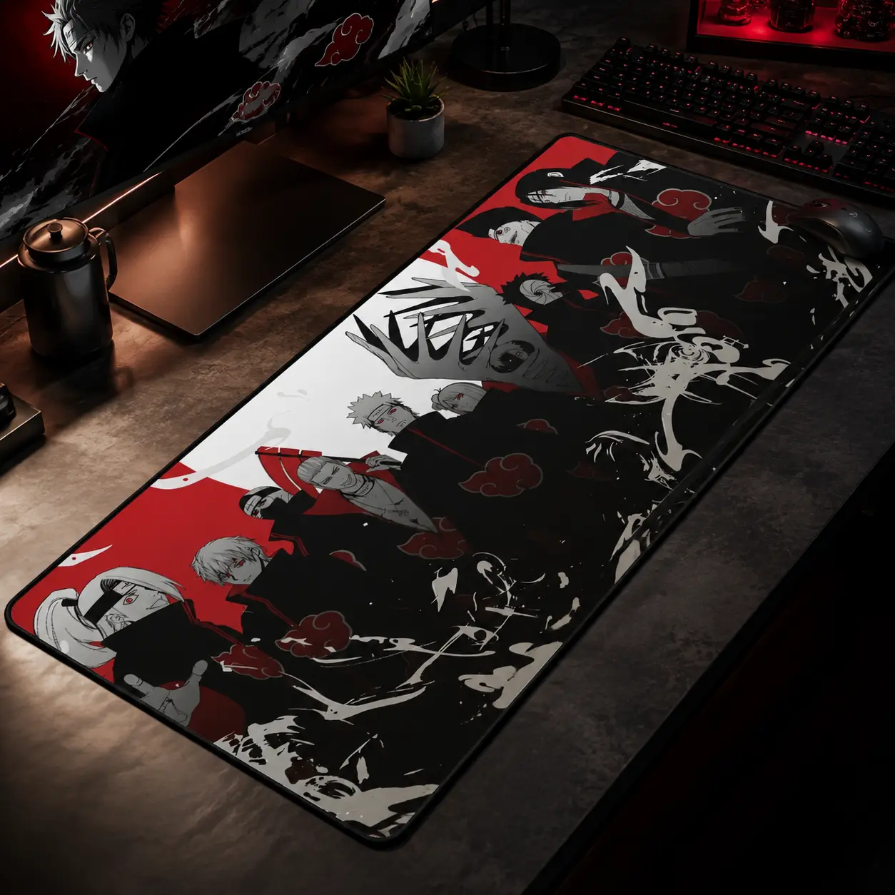 Akatsuki Clan Red Moon Mouse Pad For Home Decor And Workspace