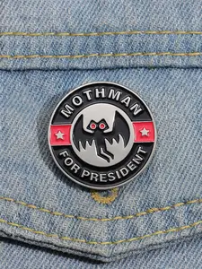 Mothman For President Enamel Pin Red Eyes Invisible Creature Political Campaign Cryptozoology Monster Metal Brooch Lapel Backpack Badge Fashion Jewelry Accessories Gift for Friends