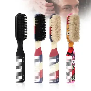 Professional Cleaning Brush & Anti-Static Beard Brush - Hair Brush Beard Brush Double Sided Professional Barber Neck Brush Comb Shaving Beard Salon Sculpting Duster Cleaning Brush Barber Comb Dual Purpose Beard Brush Shaving Barber Shop Tools Cleansing