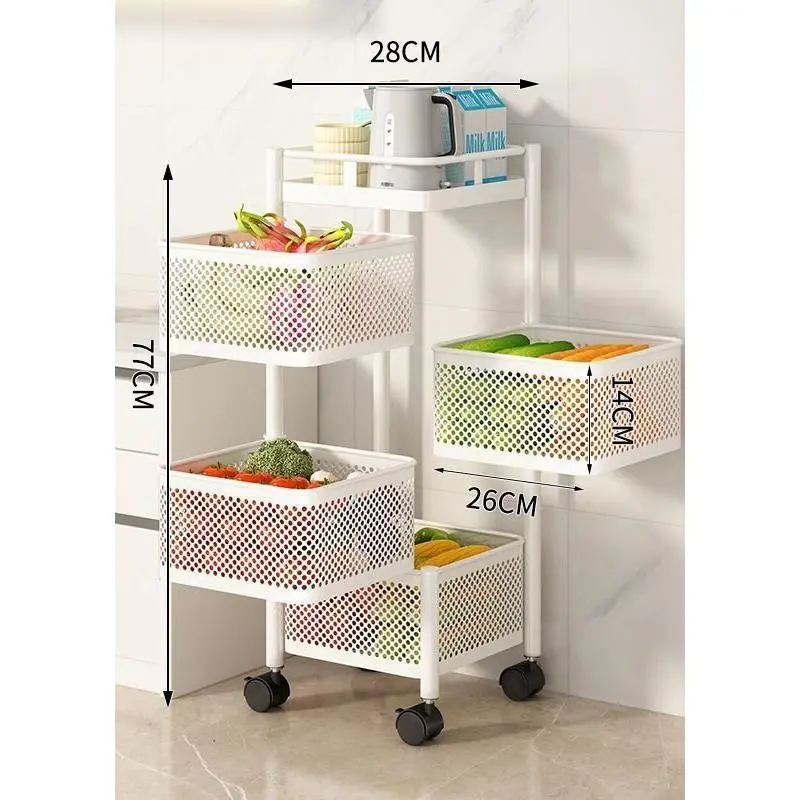 Rotatable multi-layer floor-standing bedroom cart, kitchen storage rack, multifunctional household snack rack, bedside rack Rotatable multi-layer floor-standing bedroom cart, kitchen storage rack, multifunctional household snack rack, bedside rack
