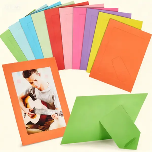30-Piece Customizable 5x7 Photo Frames - DIY Craft Kit with Multi-Color Paper & Cardboard, Paintable Decorative Displays, Attached Easel Backs - Reusable Home Decor Art Supplies, 5X7 Photos